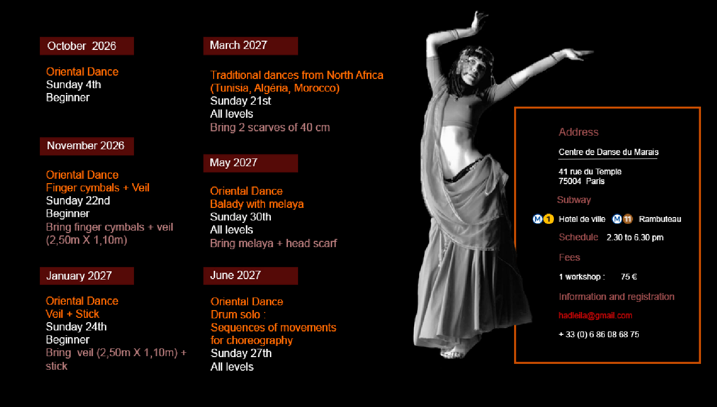 Leila Haddad, the art of oriental dance, dancer, choreographer, classes, workshops, shows